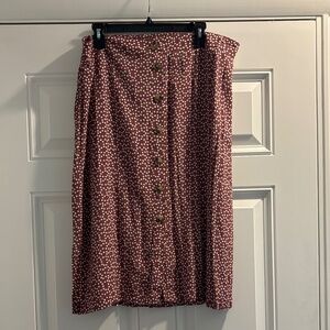 Express Pink Polka Dot Skirt with side split